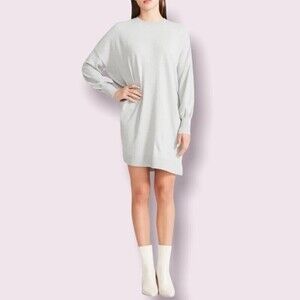 BB Dakota Steve Madden Olivia Sweater Dress Grey Crewneck Knit Womens Size Small